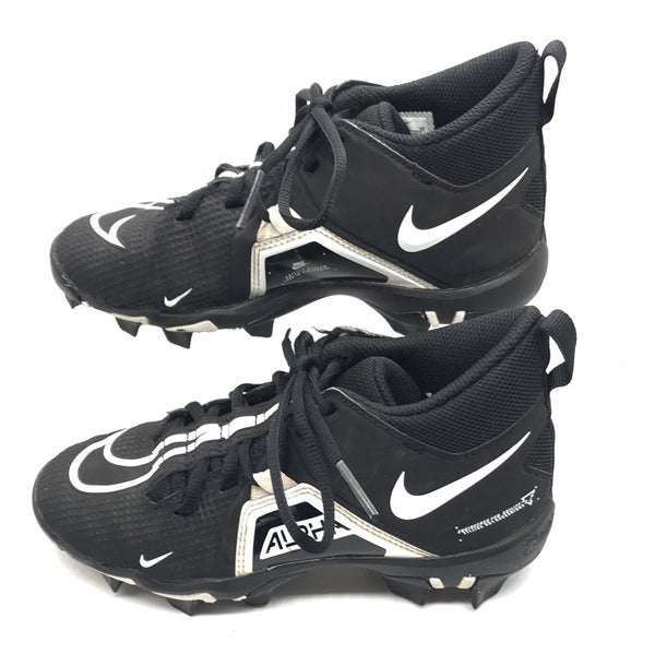 Nike Black and White Alpha Cleats Youth 2Y