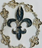 Sterling Silver 925 Fleur de Lis Set: Earrings, Bracelet, Pendant