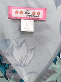Koi by Kathy Peterson Scrubs 2 Pc Set Floral Top Teal Pants Ladies L