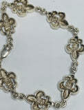 Sterling Silver 925 Fleur de Lis Set: Earrings, Bracelet, Pendant