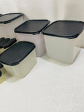 Tupperware Container Set 18 pc Black Lids Variety of Sizes