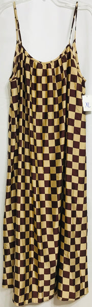 Cupshe NWT Brown & Tan Checker Bathing Suit Cover-Up Ladies XL