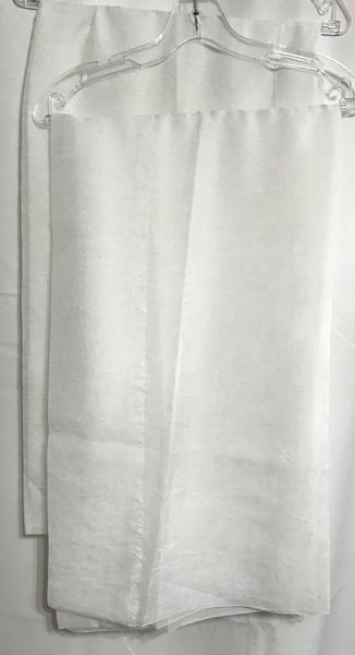 2 PC Curtain SET: White (LT STAINING) Sheer 52"W X 63"L