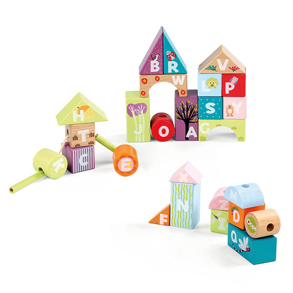 Oops Global Wooden Toy Thread and Play Alphabet COMPLETE LT WEAR