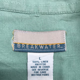 Break Water Green Long Sleeve Button Up Shirt Mens L