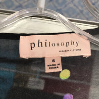 Philosophy Black Multicolor Polka Dot Shirt Ladies S