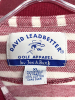 David LeadBetter Red & White Stripe Shirt Mens XL