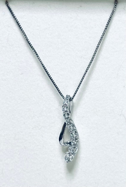 New! Sterling Silver 925 Necklace + Crystal Accents
