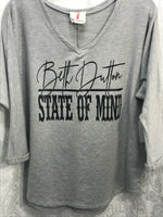 Boho Jane Yellowstone Beth Dutton Sweat Shirt V Neck 3/4 Sleeve Ladies L