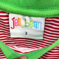Jellybeans Red and White Christmas Dinosaur Long Sleeve Shirt Boys 3