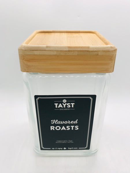 Tayst Glass Container w/ Lid 4" x 4" x 8"
