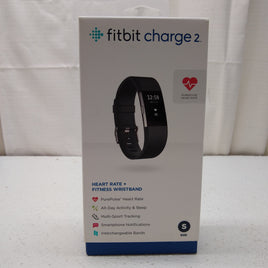 NEW! Fitbit Charge 2 w/Stainless Steel Tracker Black Band