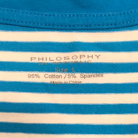 Philosophy Blue and White Stripe Shirt Ladies L