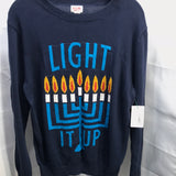 Mossimo Supply Co Blue Hanukkah "Light It Up" Sweater Ladies M