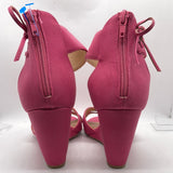 Chinese Laundry Wedge Heel Pink Suede Like Summer Shoe Ladies 10M