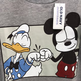NWT Old Navy Disney Mickey Mouse & Donald Duck Graphic Tee Gray Boys 6-7