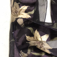 Fashion Summer Scarf Silky Sheer Purple with White Iris'