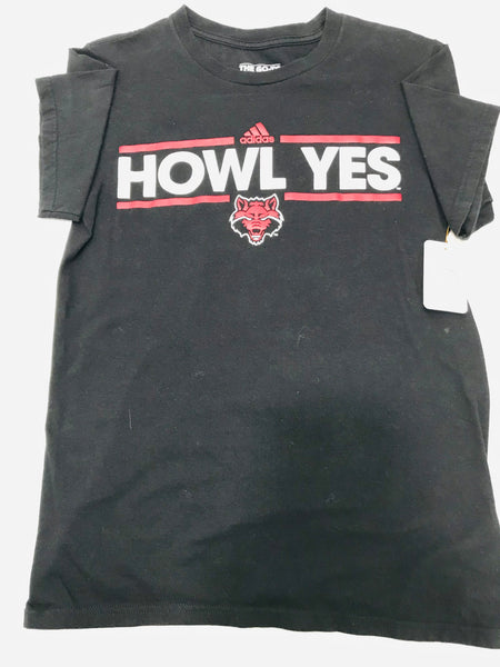 Graphic Tee Adidas NC State "Howl Yes" Black Shirt Mens S