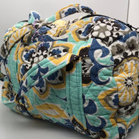 Quilted Floral Purse Blue Yellow Flowers12" x 9"