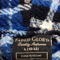Faded Glory Blue White and Black Plaid Robe Boys L 10/12