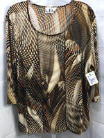 N Touch Brown and Creme Shirt Ladies L/XL