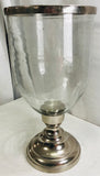 Large Glass Candle Holder w/ Silver Base 21" x 11" Local Pick Up