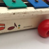 VINTAGE 1970's Wooden Fisher Price Pull Along Xylophone NO STICK
