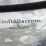 Croft & Barrow Purple & Blue Floral Long Sleeve Shirt Ladies L