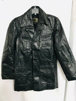 VINTAGE The Leather Shop Sears Mens Store Leather Coat Black Mens 40 Reg