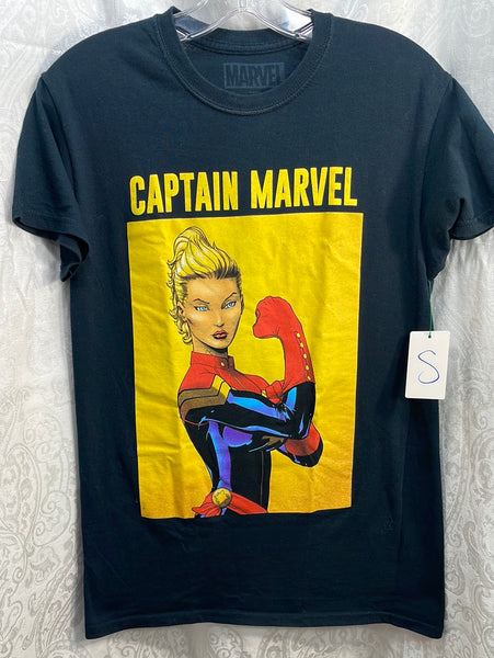 Captain Marvel Graphic Tee Black Adult S