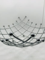 Industrial Metal Chrome Fruit Basket Weave Pattern 15"