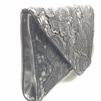 Jessica Simpson Clutch Purse Large Black with Lace Front