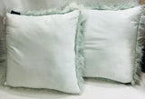 2 Pcs Mint Green Shag Pillow Set