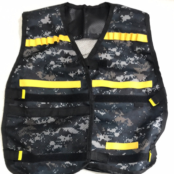 NEW! Nerf Gun Kids Tactical Sports Vest Foam Dart Clip Holder Blue Black Gray Camo