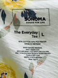 Sonoma Yellow Floral Long Sleeve Shirt Ladies L
