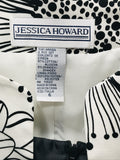 Vintage Jessica Howard Dress NWT 2 PC Black Dress with Black White Flower Jacket Ladies 6