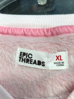 Epic Threads NWT Pink Fuzzy & Sequin Unicorn Sweatshirt Girls XL