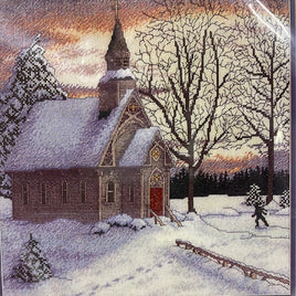 NEW! Cross Stitch Kit: Cross My Heart "Country Chapel" 12" x 12"