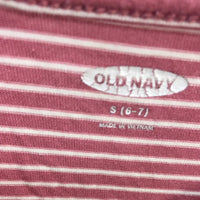 Old Navy Pink and White Striped Shirt Girls S 6-7