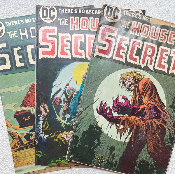Comic Book: DC Comics 1973 The House of Secrets 3 Book Set No's 111, 112, 113 WORN