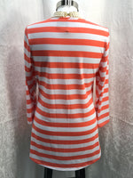 New DIrections Shirt Peach White Stripes Ladies M