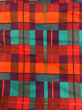 Crafting Material Yardage Unknown Fall Colors Multi Color Red Oranges Green Stripes