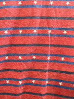 Celebrate Patriotic Shirt Red with Blue Stripes White Stars ADULT S