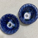Pottery DK 2 PC Small Bowl Set Blue 4"