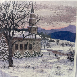 NEW! Cross Stitch Kit: Classic Cross "Church in the Snow" 12" x 12"