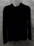Sonoma Black Hooded Zip Shirt Ladies M