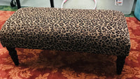 Leopard Print Bench Seat  39.5" x 17" x 16.5" (Local Pick Up)