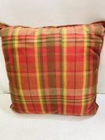 Red Plaid Decorative Pillow 16" x 16"