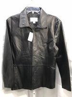 Worthington Black Genuine Leather Jacket Ladies L