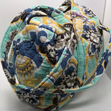 Quilted Floral Purse Blue Yellow Flowers12" x 9"